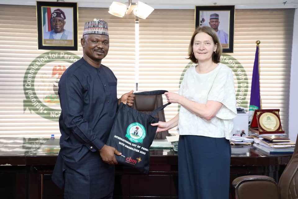 ES NCPWD Dr. James David Lalu with the Interim Country Director CBM Global, Anita Smeets.